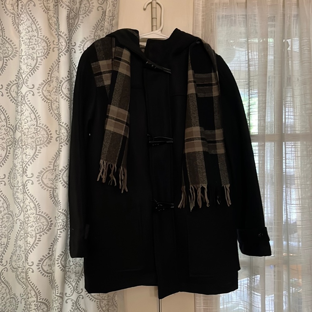 Boys wool peacoat with hood and scarf